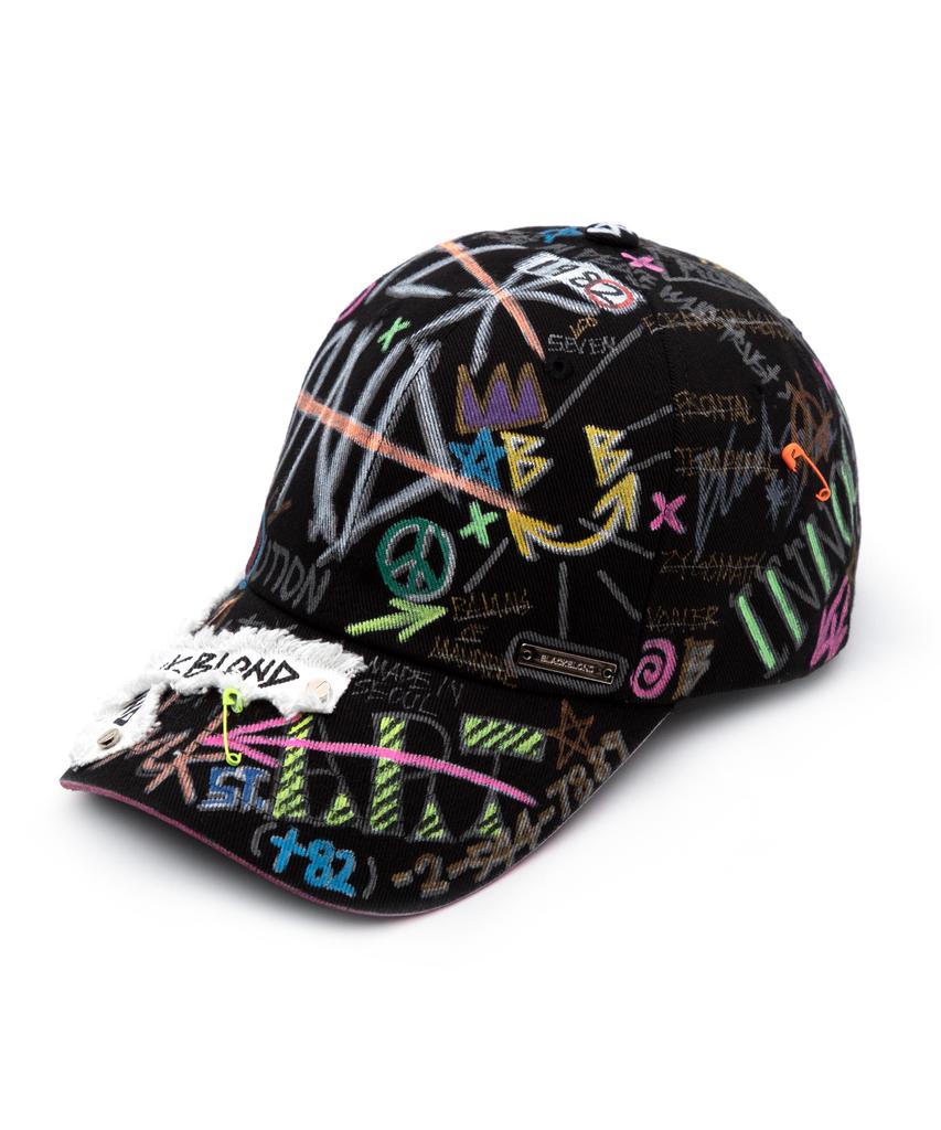 BLACKBLOND Bibbidi Plate Logo Cap Graffiti Version (Black)