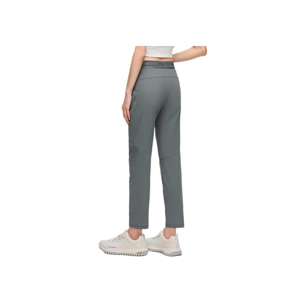 Anta Champion All-Weather Series Solid Color Mid-Rise Breathable Casual Pants Women pants Mica-Gray 162420303-1