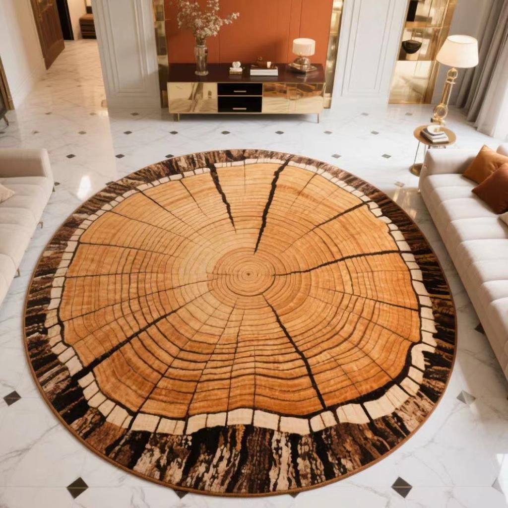 Circular Carpet Decorative Floor Mat Anti Slip and Dirt Resistant Carpet Bedroom and Living Room Floor Mat