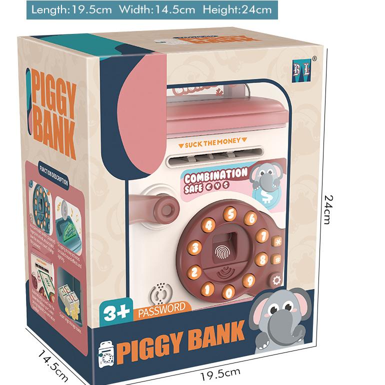 Children's ATM piggy bank plastic ornaments password fingerprint voice recognition money storage cabinet toys