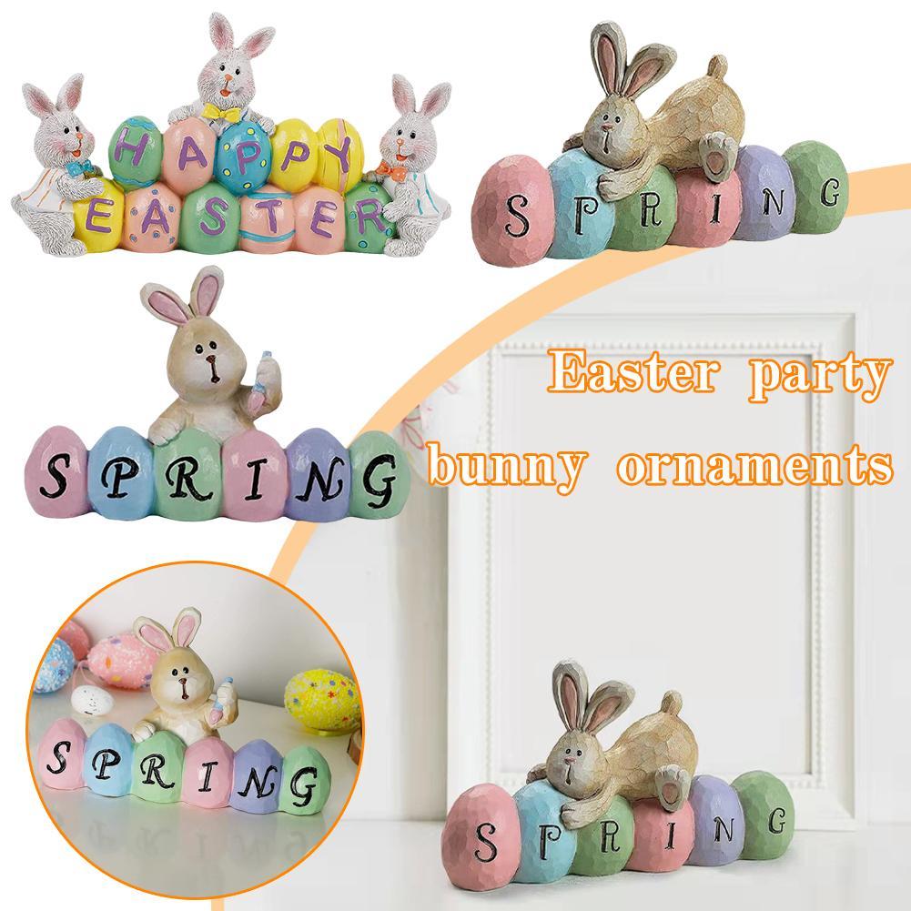 

Пасхальные украшения в виде кролика, украшения из смолы, кролика, весенняя вечеринка, пасхальное украшение в виде гнома для дома W3G7