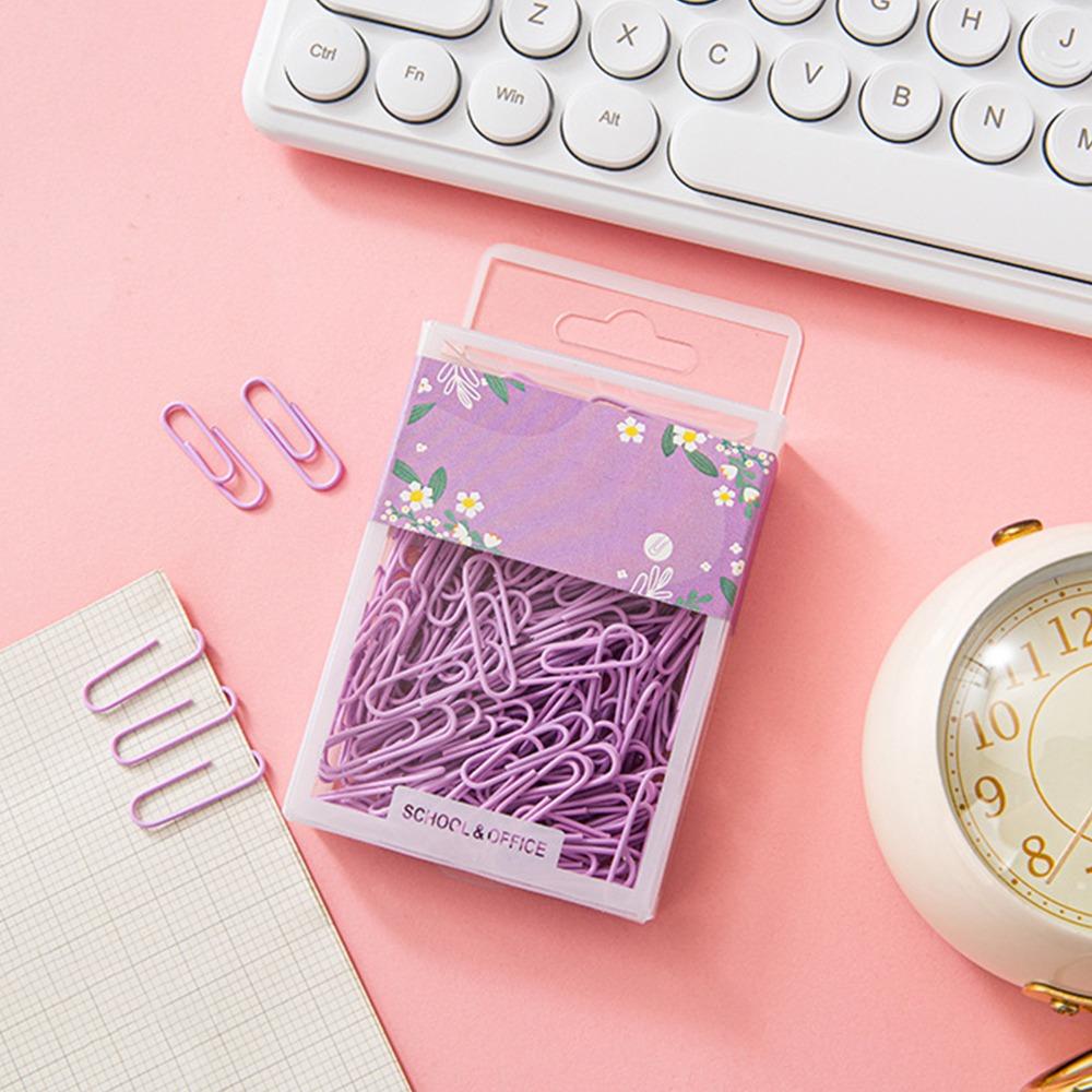 70 Pcs Pink/ Purple/ Green Small Paper Clips 50mm Length Portable Paper Clips  Document Binding