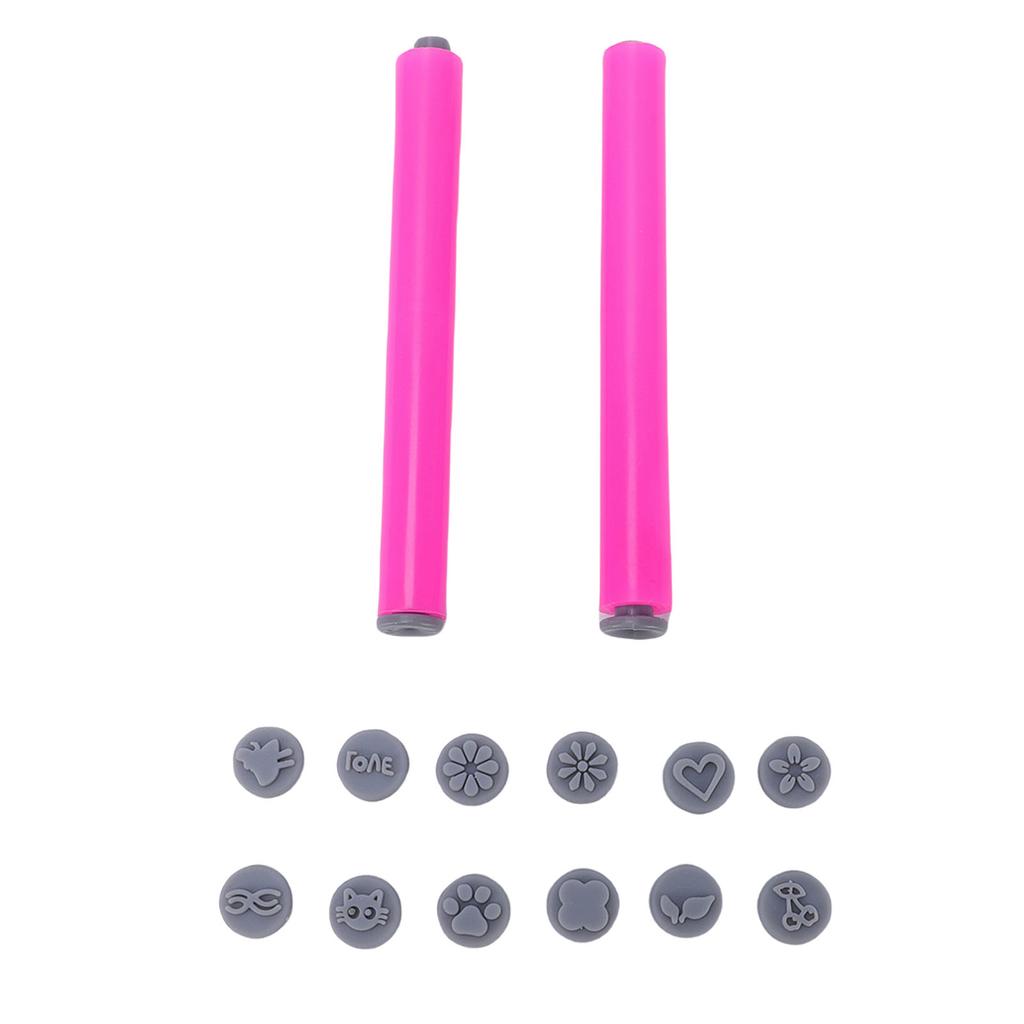 48 In 1 Nail Stamp Pen Set DIY Nail Stamping Pen Kit with Interchangeable Stamp Heads Quick Nail Art Tools Nail Stamp