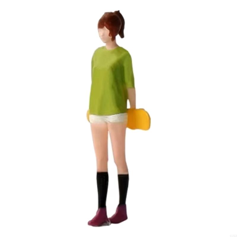 62KD 1/64 Scale Realistic Resins Skateboard Boy Girl Sculpture for Model Train Layouts and Dollhouses Landscape Decorations