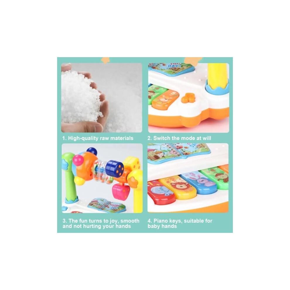 Children Baby Rotating Music Piano with Light Sound Educational Toy