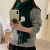 Autumn and Winter Scarves Women's Winter Big Braids Tassel Twist Knitted Wool Student Affordable Solid Color Versatile Warm Scarf