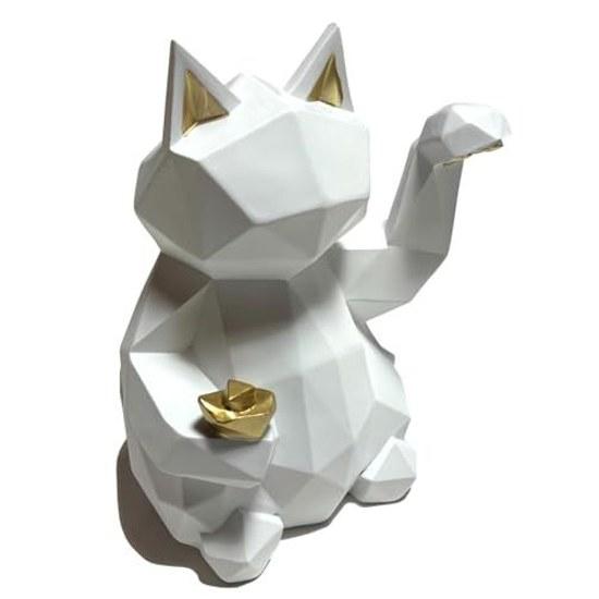 Natura Style Lucky Cat Object Stylish Scandinavian Ornament Interior (White Large)