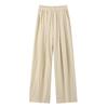 Ice Silk Cotton and Linen Leggings Women's Summer Thin + Wrinkled Casual Pants Straight High Waist Drape Breathable Wide-leg Pants