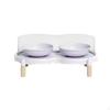 Ceramic Cat Bowl, Double Bowl Feeder, AntiSpill, Raised Stand, Easy To Clean, Multiple Colors Yellow