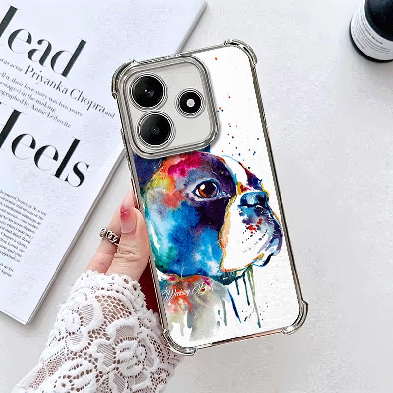 French Bulldog Dog Pug Design Plating Phone Case For Xiaomi Redmi Note 14 15 Pro Plus 13 12 11 11S 11T 10 9S 9 5G Anti-Fall Aira
