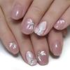 Kurze quadratische Nagelkunst Tragen von Nagelkunst Schmetterlingsblume Gebrochener Diamant Premium Süßer Stil Falscher Nagelaufkleber