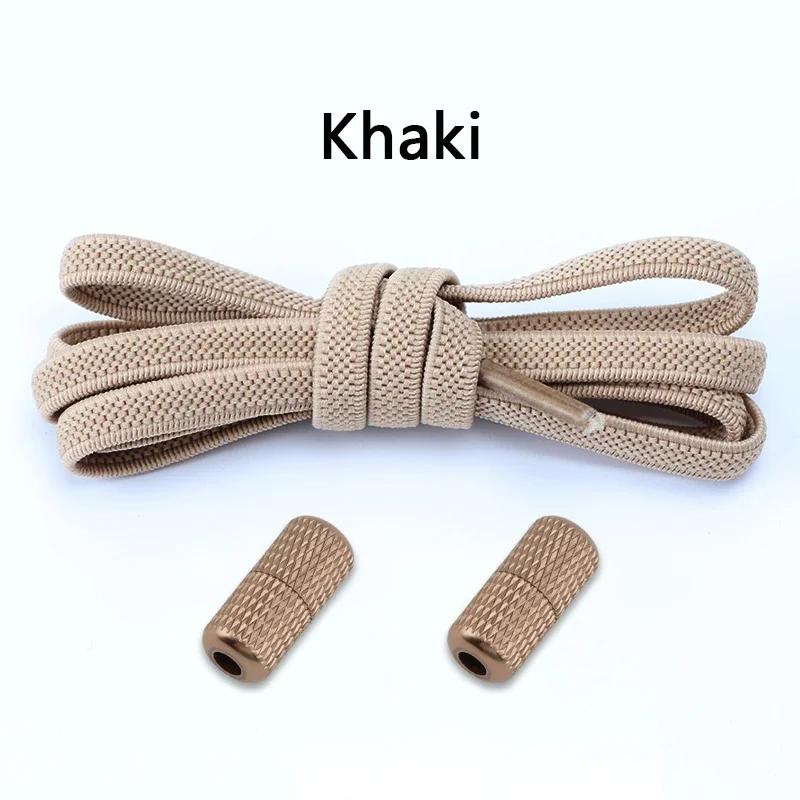 1 Pair Elastic Shoelaces Without Ties Flat Shoe Laces Round Metal Capsules Lock Rubber Band Lazy Shoes Lace For Sneakers