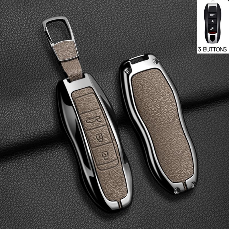Metal Car Key Case Cover For Porsche Cayenne 958 911 Lepin 996 Macan Boxster Panamera 997 944 924 Panamera 718 971 9YA Keychain