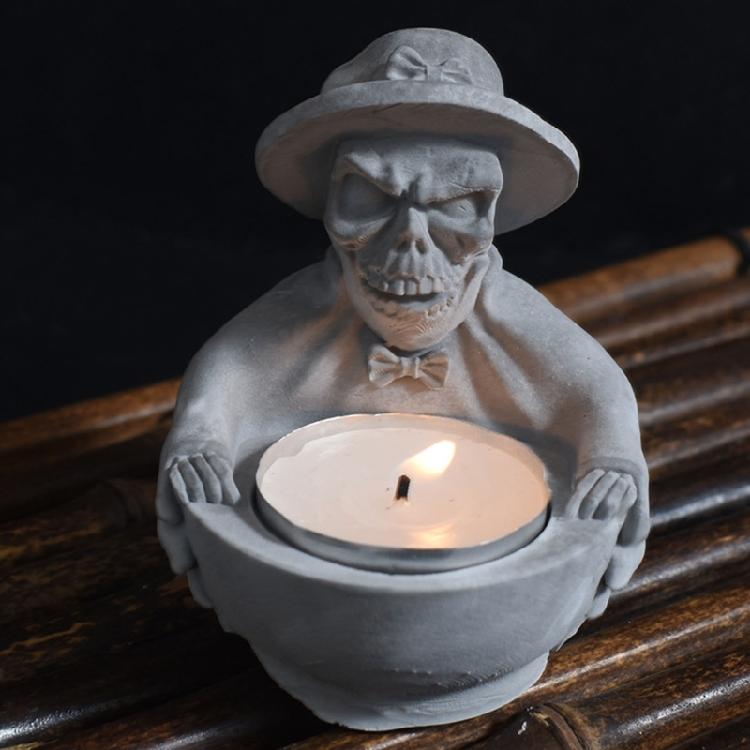 Multipurpose Witch Skull Candle Mould Sturdy Silicone Crafting Tool for Home Decoration and Holidays