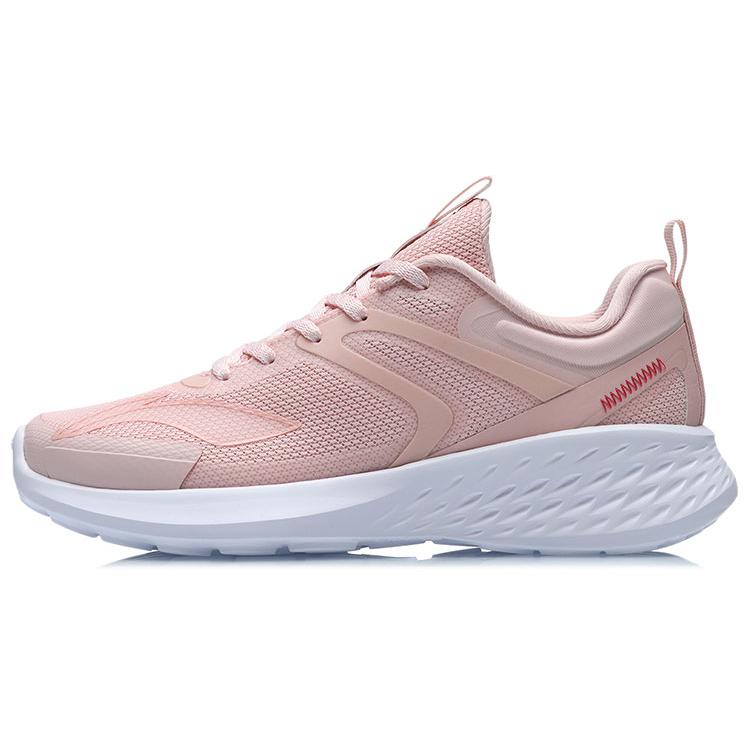New LiNing Lightweight Cushioning Low Top Running Shoes Women's Peach Orange Pink ARHR064-5