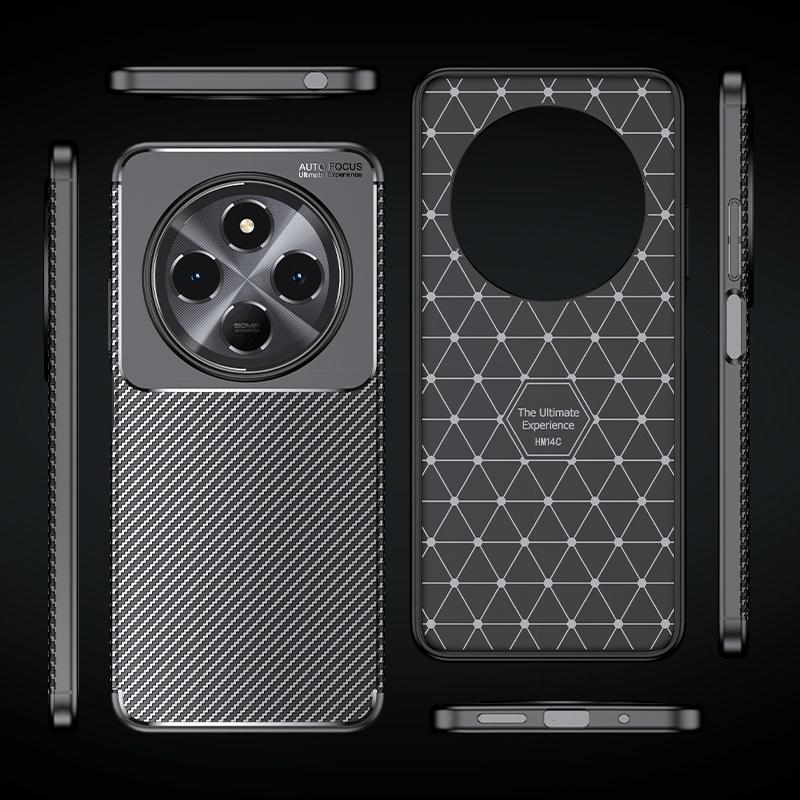 For Redmi 14C Case Cover Xiaomi Redmi 14C Capas Shockproof Carbon Fiber Lens Protective Phone Bumper Soft TPU Fundas Redmi 14C