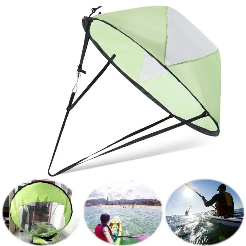 1PCS Kayak Downwind Paddle Inflatable Canoe Boat Drift Sails with Clear Window Boat Folding Thruster Fittings
