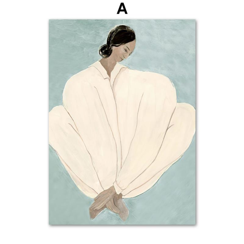 

Modern Stripe Girl Nude Line Vase Abstract Art Posters Prints Wall Art Canvas Painting Hotel Bar Home Bedroom Room Decor Gifts 21cm×30cm NoFrame