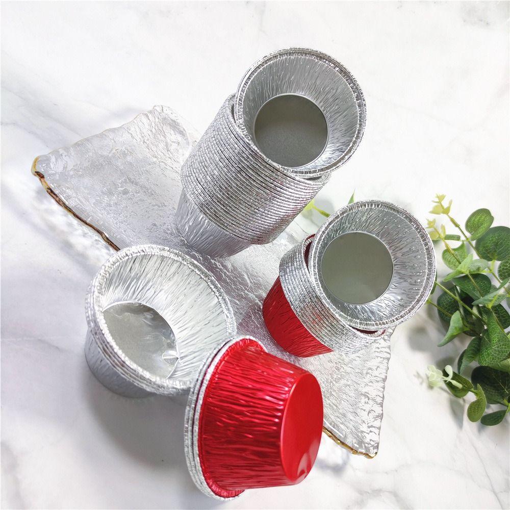 50Pcs Non-stick Baking Cup Tray Disposable Tinfoil Tray Aluminum Tin Foil Baking Pans Pudding