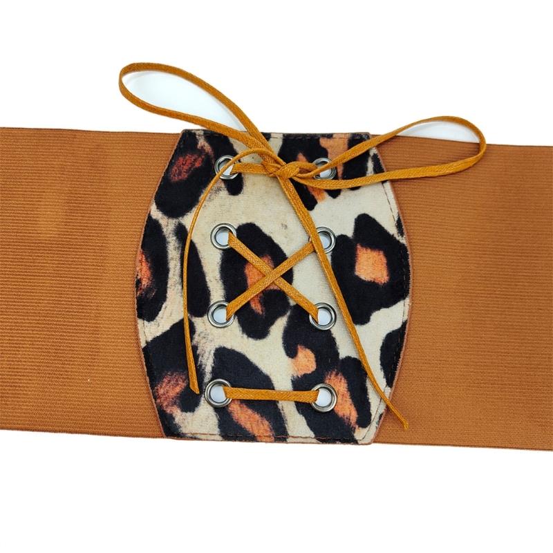 Girls Trendy Waist Belt Leopard Print Costume Underbust Jewelry Waist Body Jewelry for Party Jeans Belt Cowboy Chain