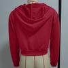 Women's Cropped Hooded Half-Zip Sweatshirt Loose Fit Casual