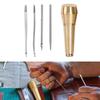 4/5Pcs Leather Stitching Tool With Hook Needle Sewing Awls Ergonomic Metal Handle Leather Shoe Repair Tool for Sewing