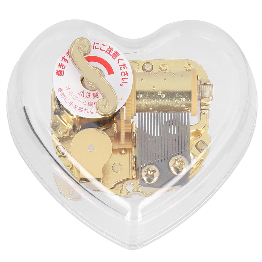 Acrylic Music Box Cute Heart Shaped Handy Crank Musical Box Innovative Birthday GiftType 1
