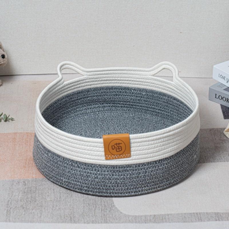 Handmade Cotton Rope Cat Bed Four Seasons Washable Scratch Pad Cozy Den For Cats Small Dogs Home Display Gift For Cat Lovers
