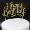 Happy Birthday Candle Party Cake Topper Supplies Decoration GOLD &SILVER SET