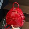 2025 Summer New Korean Version Bow Mini Backpack Niche Design Retro Premium Texture Handbag