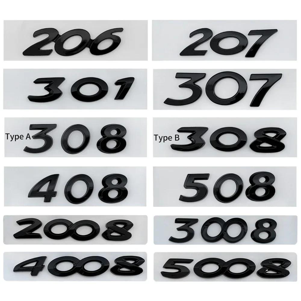

2026 Hot Car Sticker For Peugeot Rear Boot Trunk Tailgate Emblem Badge ABS Car Sticker Decals 206 207 301 307 308 408 508 2008 3 206 чёрный