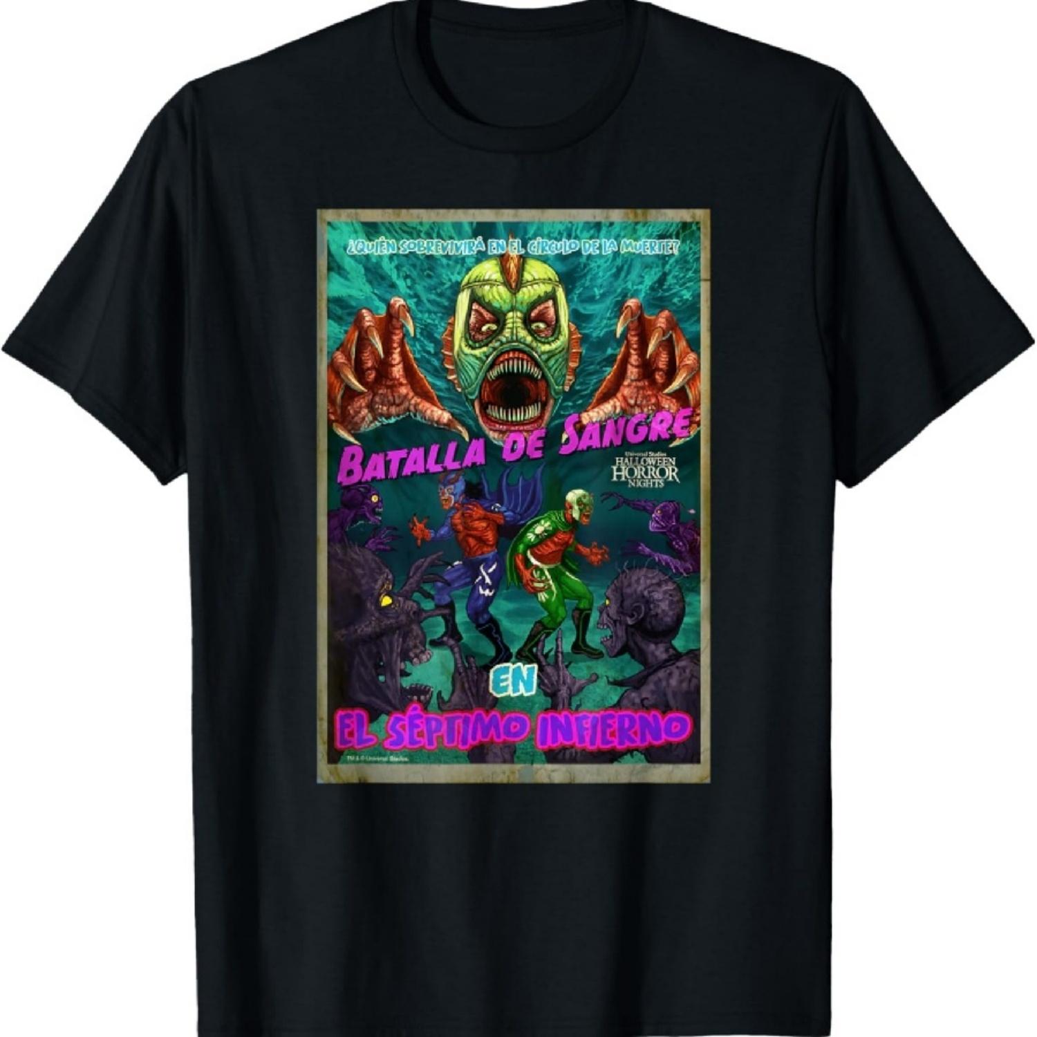 Универсальная футболка на Хэллоуин  Ночи Ужасов  с монстрами  Кровавая Битва  XXXXXL чёрный