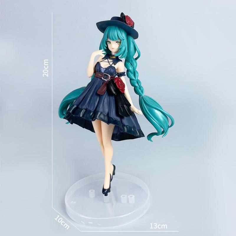 

New version Hatsune Miku black dress doll-like anime figurine as a family holiday gift for kids чёрный