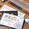 Shuttle Art Metallic Marker Set with Adult Coloring for Photo Handmade New and Surfaces Such As and Perfect for Comics and Crafts Pens, 30-Color Book,