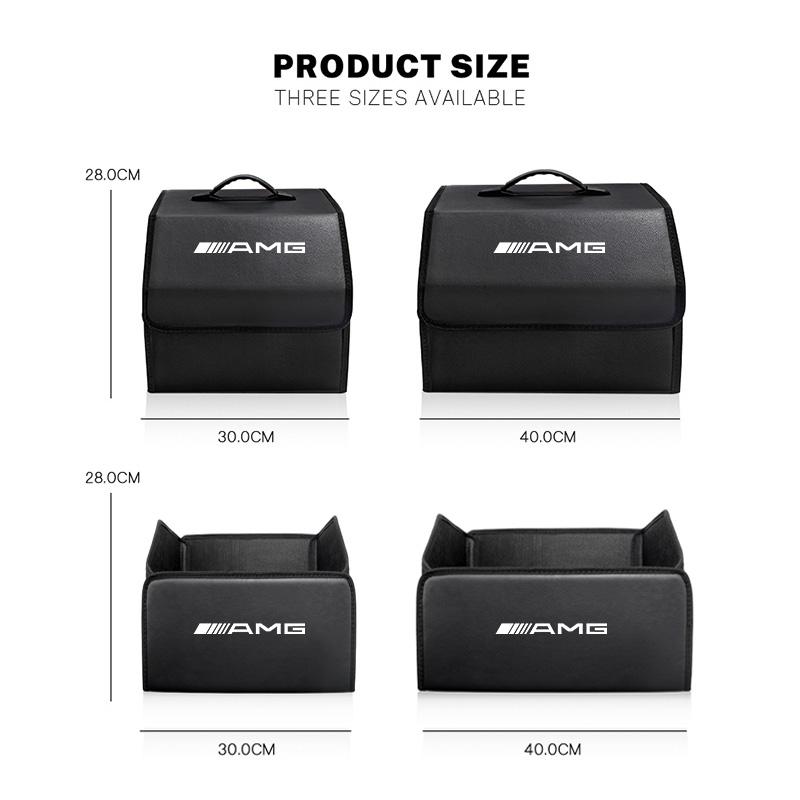 Portable Car Trunk Organizer Box Leather Travel Storage Bin For Mercedes Benz AMG GLE GLS CLA CLE GLC CLS GLA Tire Valve Cap