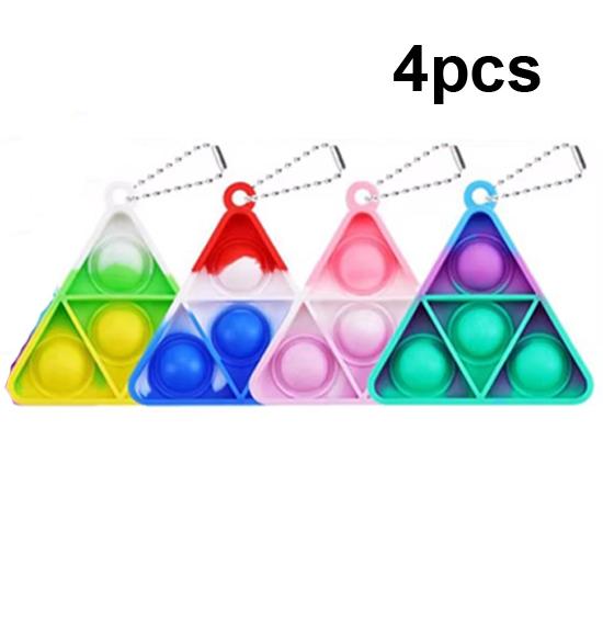 

4/24Pcs Pops Keychain Fidgeting Toys Silicone Push Bubble Simple Dimple Bag Ornaments Popite Counter Stress Kids Birthday Gifts
