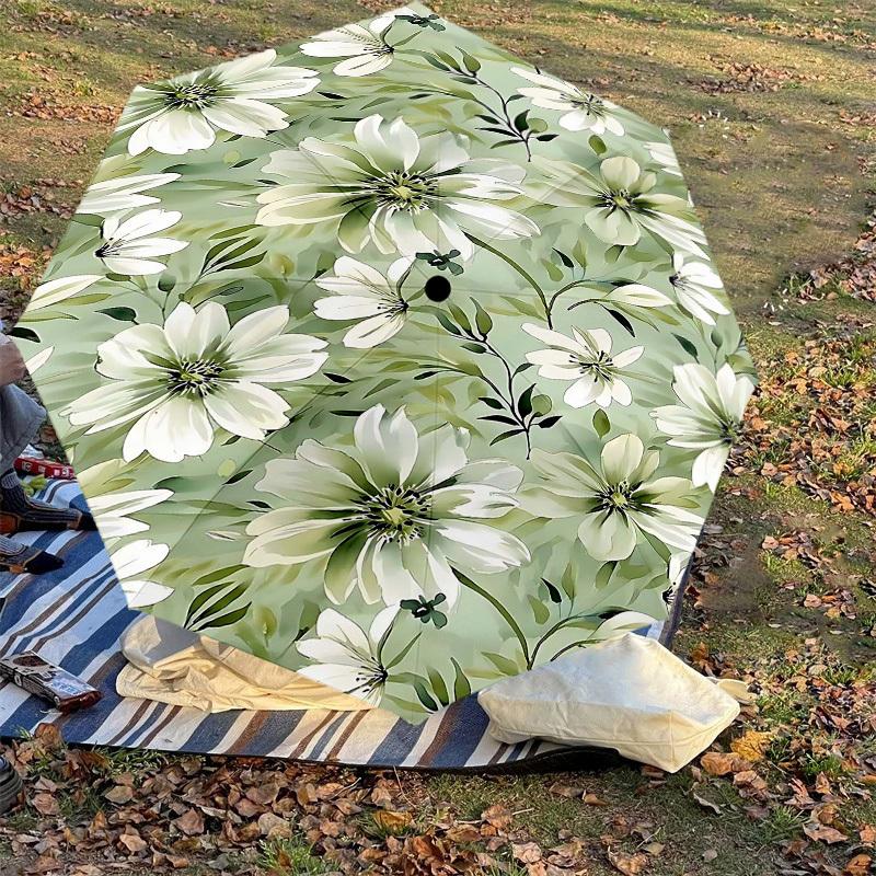 1PC Floral Pattern Automatic Open/Close Umbrella Compact Folding Umbrella with 8-Rib Shaft Lightweight Esign, Highquality Fabric1145A
