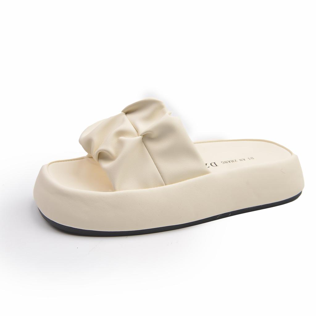 Cool Slippers Women's Summer Wear 2025 New Thick-soled Casual Beach Sandals Fashionable Women's Non-slip One-word Drag for Pregnant Women