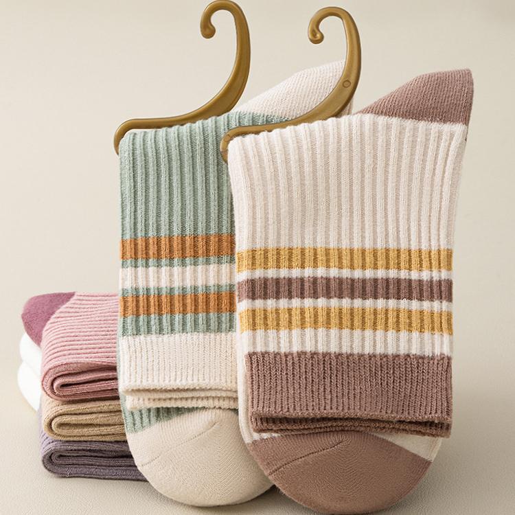 5 Pairs of Female Spring and Autumn Cotton Anti Bacterial Anti Odor Socks