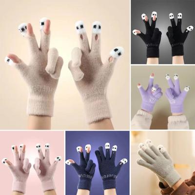 Cute Warm Fuzzy Gloves Women Screen Gloves Winter Men Cozy Plush Touch Funny Finger Gloves