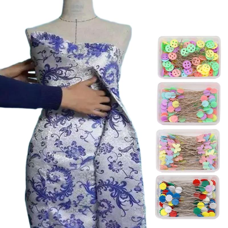 Flower Head Pins Sewing Pins Flat Head Straight Pins Quilting Pins Sewing Patchwork Needle for Sewing Projects