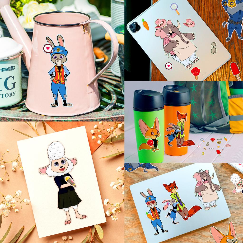 612Sheets New Zootopia Make A Face Puzzle Stickers Cute Animals Cartoon Decal Notebook Phone Guitar Skateboard Classic Kid Toys