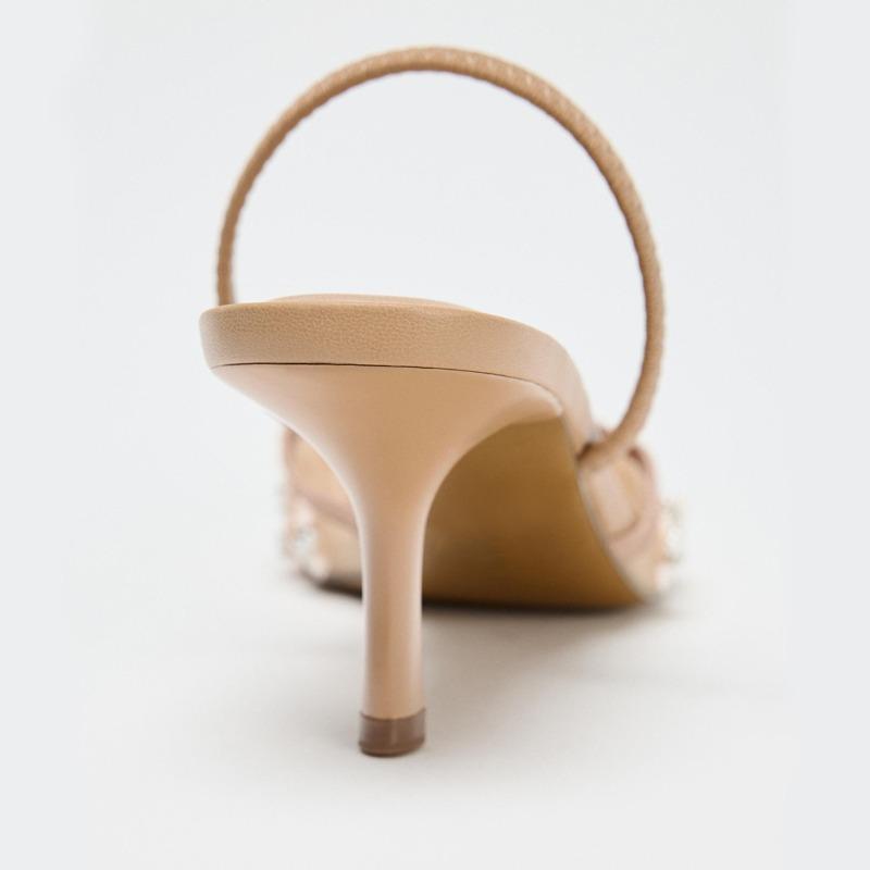 Fashion White String Bead Sequins Decorated Mesh Pumps Women Sexy Pointed Fine Heels for Women Elegant Banquet Wedding Designer Shoes