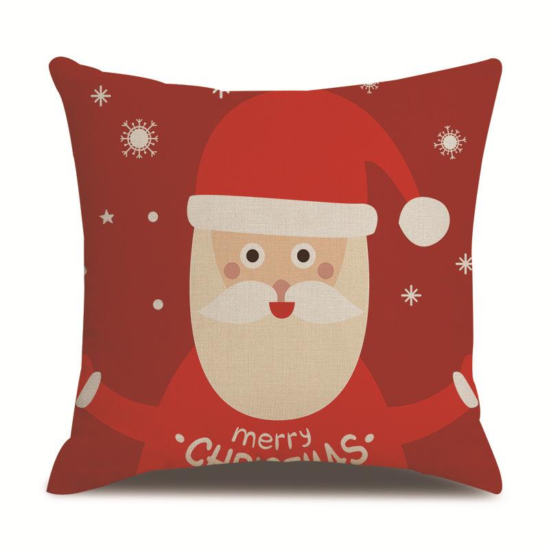 

Christmas Creative Single-sided Pillowcase Living Room Linen Car Pillowcase Sofa Pillowcase Bedside Cushion Cover 45 * 45Cm without pillow core