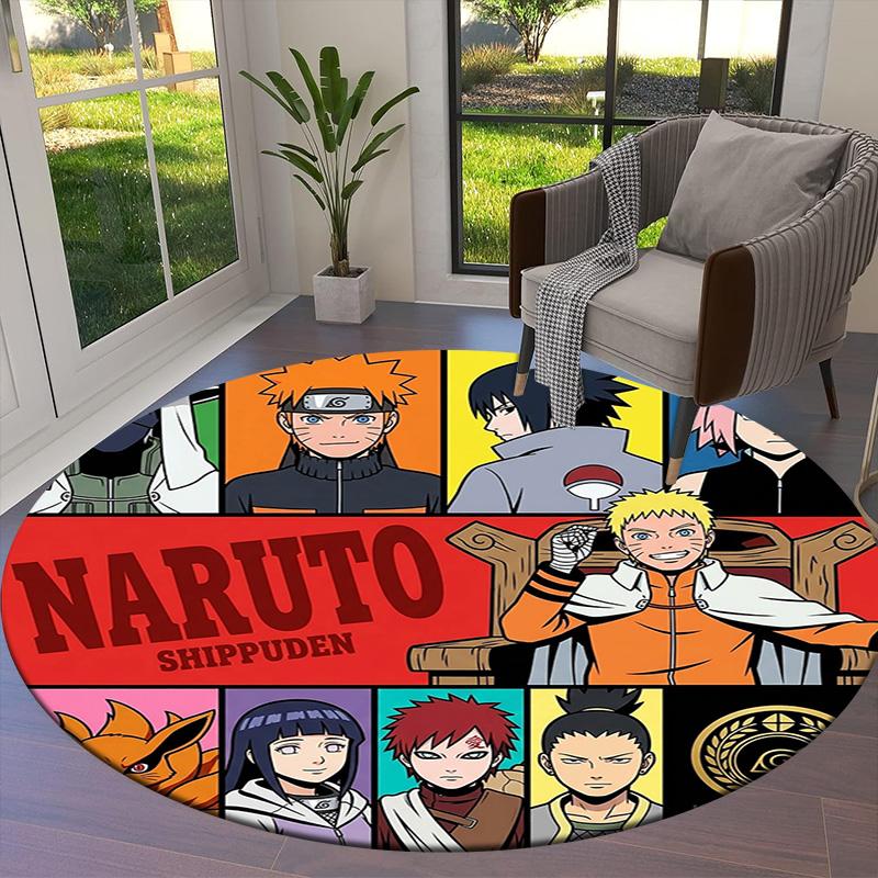 Naruto Shinobi Legacy Round Area Rug Carpet Rug For Living Room Bedroom Sofa Playroom Decor Nonslip Floor Mat