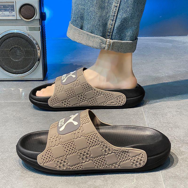 Slippers Men's Summer Wear Non-slip Tide Brand Summer Sandals Home Bathing Seaside Beach One-word