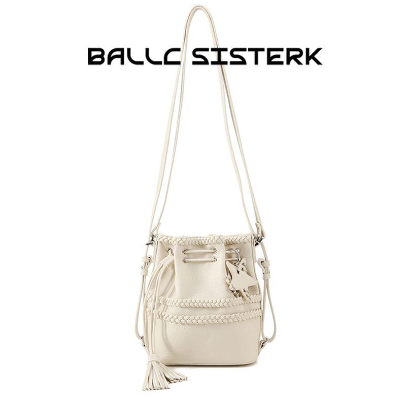 

Ballcsisterk Niche Design Graceful Bucket Bag Women 2025 New Summer Travel Exquisite Backpack White