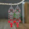 Long Earrings Round Oil Drop Small Flowers Multilayer Beads Colorful Alloy Birthday Gift Jinyu
