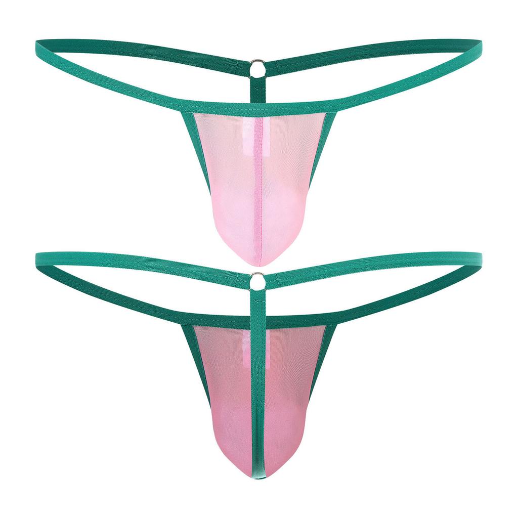 Pánské G-string Průhledné Mesh Bulge Pouch T-back Low Rise Tanga Sissy Spodní prádlo