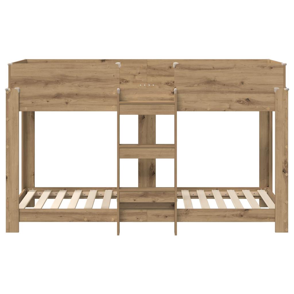 Bunk Bed for Kids Artisan Oak Finish 75 x 190 cm Particleboard